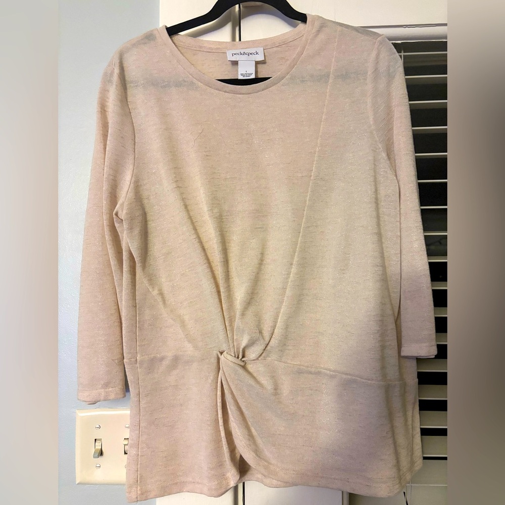 NWT Long sleeve top cream with gold specks. New without tags.